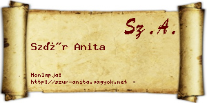 Szür Anita névjegykártya